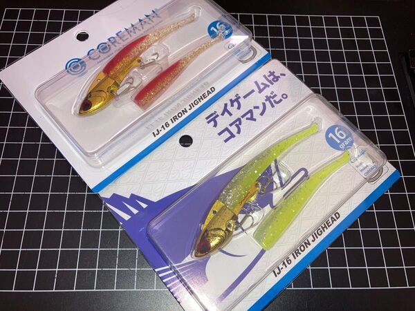 即売 送料無料 配達記録付発送 コアマン IJ-16 ij16 2個セット (チャートバック、アカキン) アイアンジグヘッド