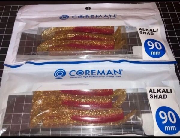 即売 送料無料 配達記録付発送 コアマン アルカリシャッド90 (アカキン) 2個セット デカカリシャッド