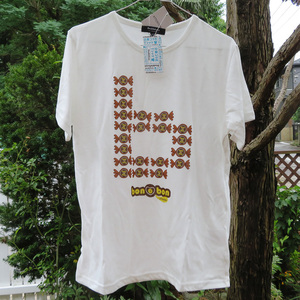 やおきん ボノボン チョコクリーム★企業コラボTシャツ 半袖Tシャツ★Mサイズ★イオンリテール Doublefocus★白 ホワイト