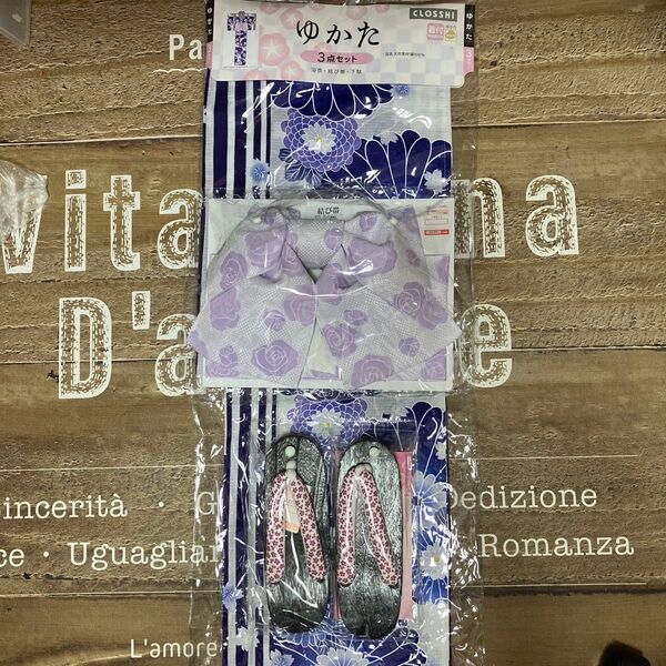 新品 しまむら 浴衣3点セット