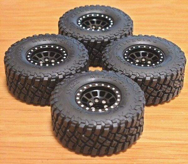 RC クローラー用 1.0インチビードロックタイヤホイール 4本セット