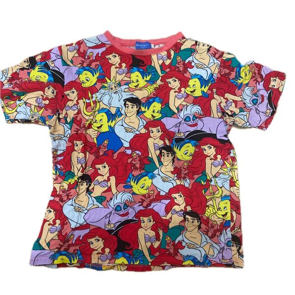 東京ディズニーリゾート限定 リトルマーメイド アリエル 総柄 半袖 Tシャツ