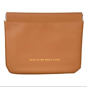 ROSE OF NO MAN'S LAND ブラウンレザーフラットポーチ バネ口 コスメポーチ 小物入れ