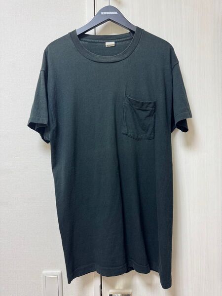 80s 無地ポケTシャツ XL相当 シングルステッチ 黒 ブラック USA製