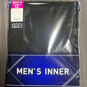 メンズインナー 黒色 LLサイズ 2枚セット+折り紙