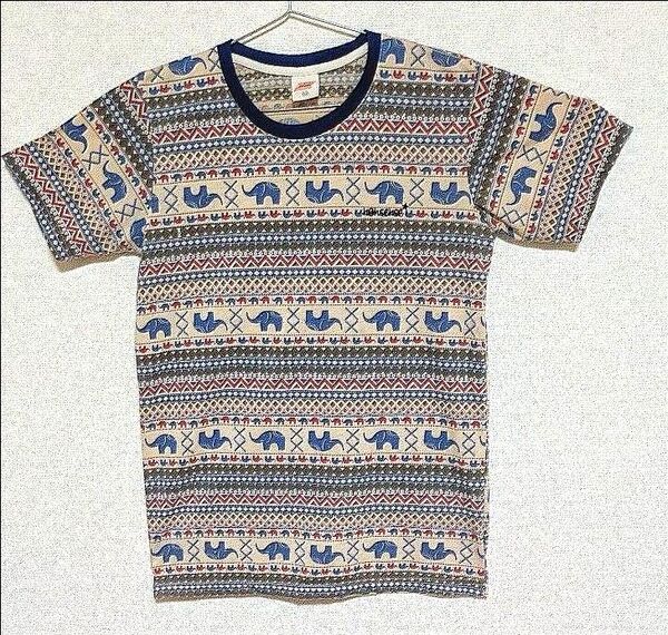 ハンテン HANG TEN ゾウ柄Tシャツ メンズ半袖トップス Mサイズ 美品 (即日発送)