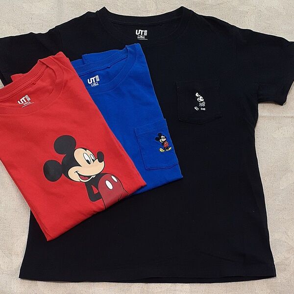 UT ユニクロ ミッキーマウス Tシャツ 3枚セット 150サイズ キッズ ディズニー