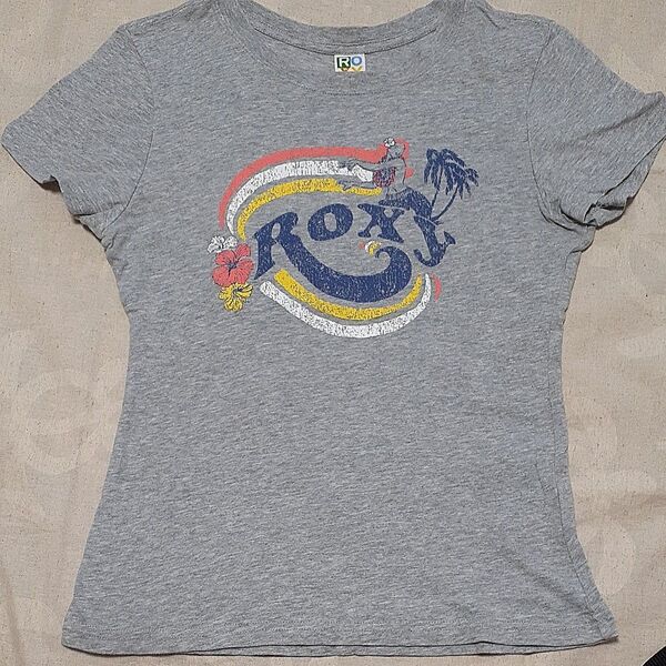 ROXY Tシャツ グレー レディース Sサイズ ロキシー 美品