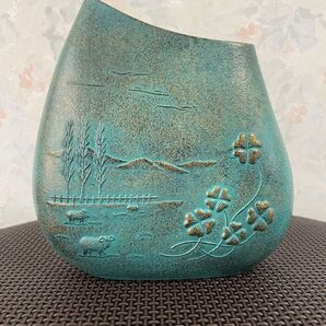 渡辺 環水 招福 花器 羊とクローバー