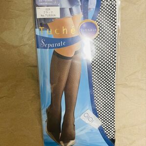 GUNZE Tuch Separate ラッセルネット ひざ下丈 ストッキング ブラック