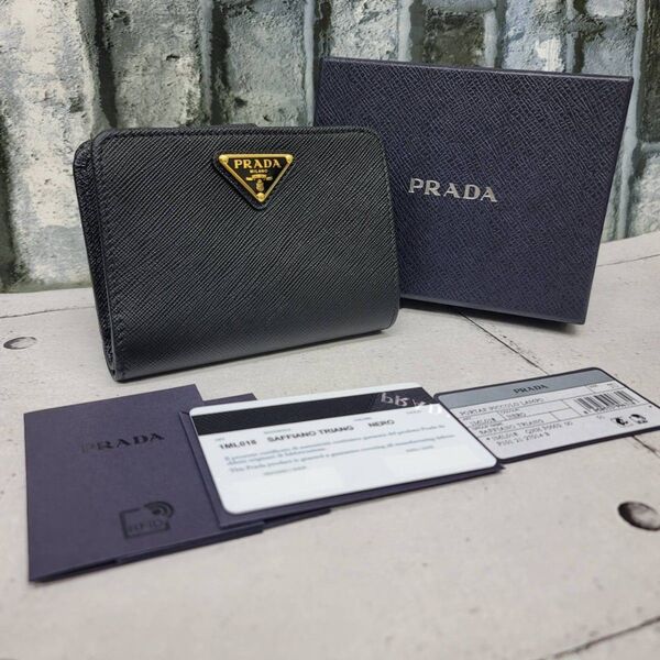 新品未使用 正規品 PRADA サフィアーノ 1ML018 黒 プラダ財布