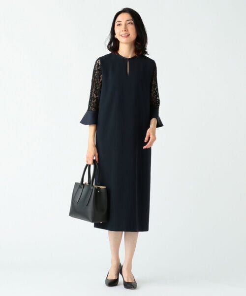 Demi-Luxe BEAMS / トリアセ レーススリーブ ワンピース 22FO¥30,800サイズ40