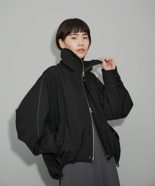 アダムエロペ2WAYシルエットミドル丈スタンドカラーブルゾン