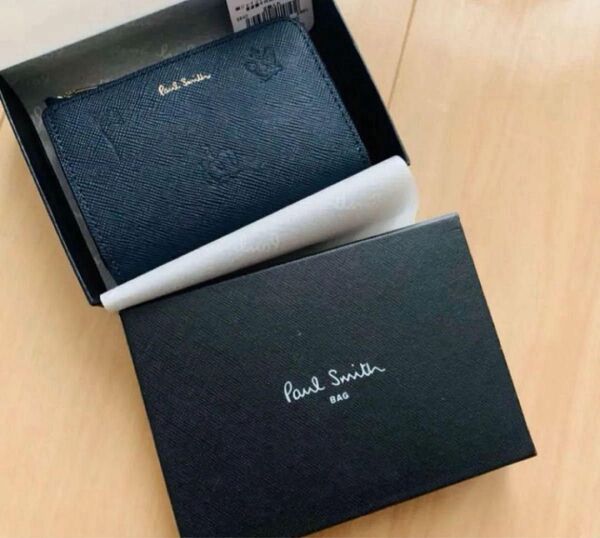 ポールスミス コインケース新品 カードケースPaul Smithポールドローイング パスケースネイビー