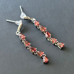 R306 ガーネット ファセットカット ピアス