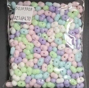 処分セール 中2☆350g 8×5mm 蓄光 ピーナッツ ビーズ ファルファーレ