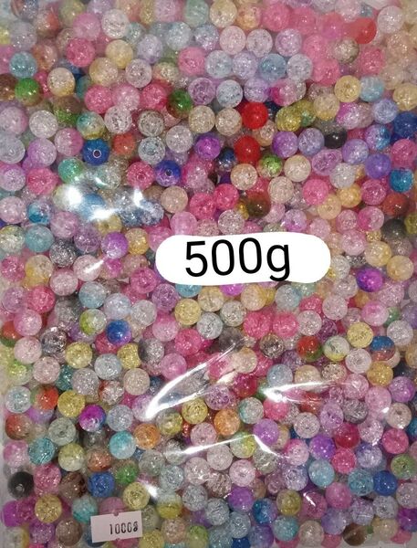 処分セール ☆500g 12mm クラックビーズ ミックス