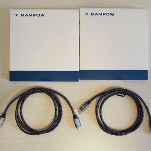 RAMPOW USB タイプCケーブル PD3.0対応 100W/5A 超高速充電 データ転送 断線防止 高耐久ナイロン 1m 黒