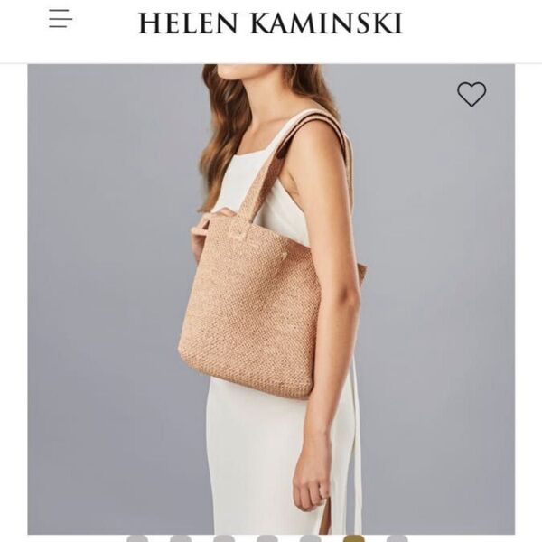 ヘレンカミンスキー ラフィア トートバッグ lenora s カゴバッグ カゴバック ブラック 黒 チャコール