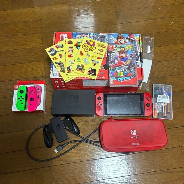Switch 本体 箱あり スーパーマリオオデッセイセット その他 コントローラー 修理ツール 充電器 セット