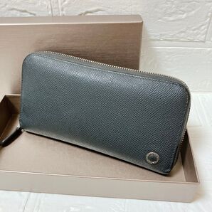ブルガリ BVLGARI レザー ラウンド 長財布 グレー メンズ ON404 ビーゼロワン ウォレット レディース
