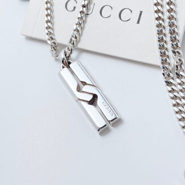 洗浄済 グッチ GUCCI 925 ネックレス シルバー メンズ 1139 アクセサリー ペンダント レディース 喜平チェーン