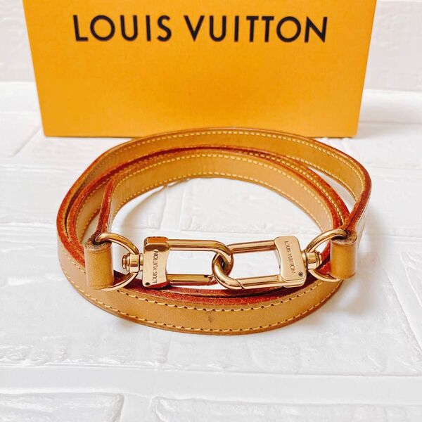 ヴィトン Vuitton レザー ヌメ革 ショルダーストラップ ベルト ON406 ゴールド金具 レディース バッグ用
