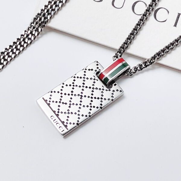 洗浄済 グッチ GUCCI 925 ネックレス シルバー メンズ Y595 アクセサリー ディアマンテ レディース