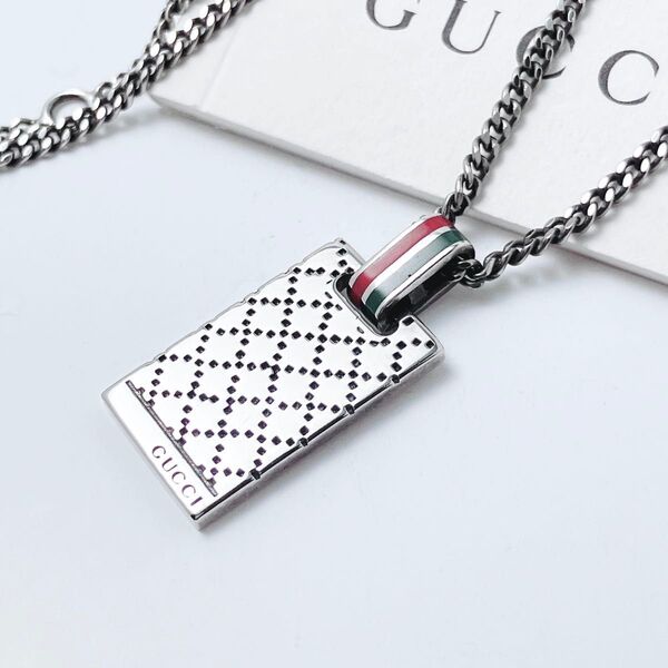 洗浄済 グッチ GUCCI 925 ネックレス シルバー メンズ ON418 アクセサリー ディアマンテ ペンダント レディース