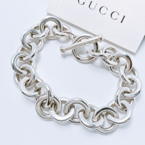 希少 オールド グッチ GUCCI 925 ブレスレット シルバー チェーン OT428 アクセサリー レディース ヴィンテージ