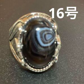 オニキス 天然石 ガレッジ メキシカン ヴィンテージ メンズ シルバーリング 16号 オシャレ 人気 夏アクセ メンズリング 流行