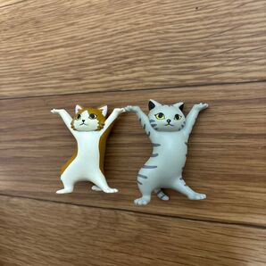 ねこのペンおき サバトラ 長毛茶ハチワレ 猫ネコフィギュアガチャ