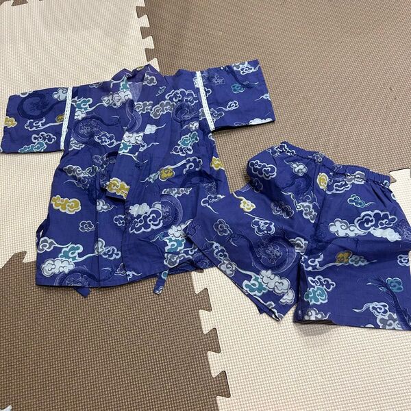 ベビー キッズ 甚平 龍 男の子 上下セット お祭り 夕涼み 夏 90㎝