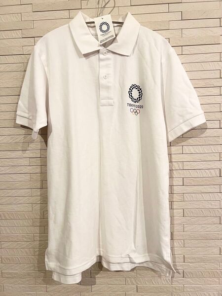 新品★オリンピック TOKYO2020 ポロシャツ 白 ポロシャツ 東京2020オリンピックエンブレ 東京オリンピック Mサイズ