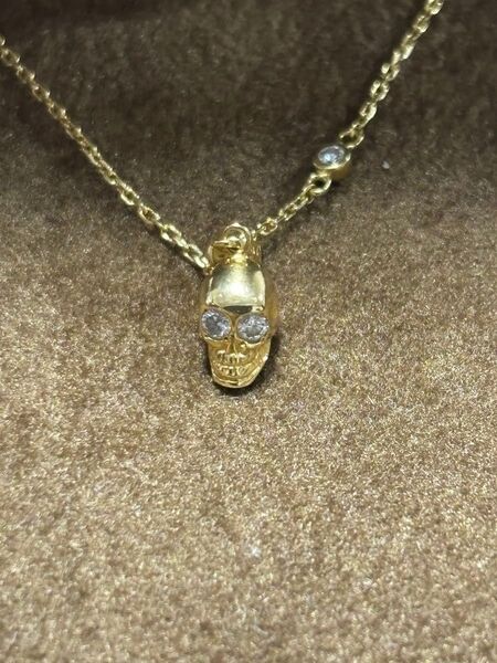 Loree Rodkin ローリーロドキン PETITE PAVE SKULL NECKLACE 18k Yellow Gold