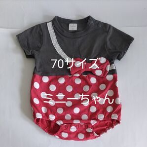 70サイズ 背中 ミニーちゃん ディズニーベビー ロンパース 半袖 futafuta バースデイ ベビー服 女の子