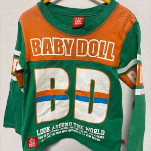 BABY DOLL 長袖Tシャツ 110cm グリーン オレンジ