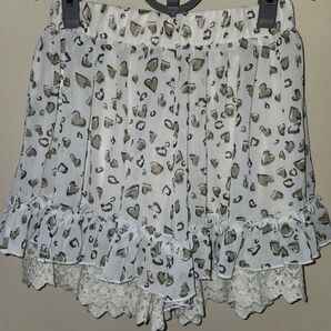 ハート柄×レオパード柄 ショートパンツ レース レディース