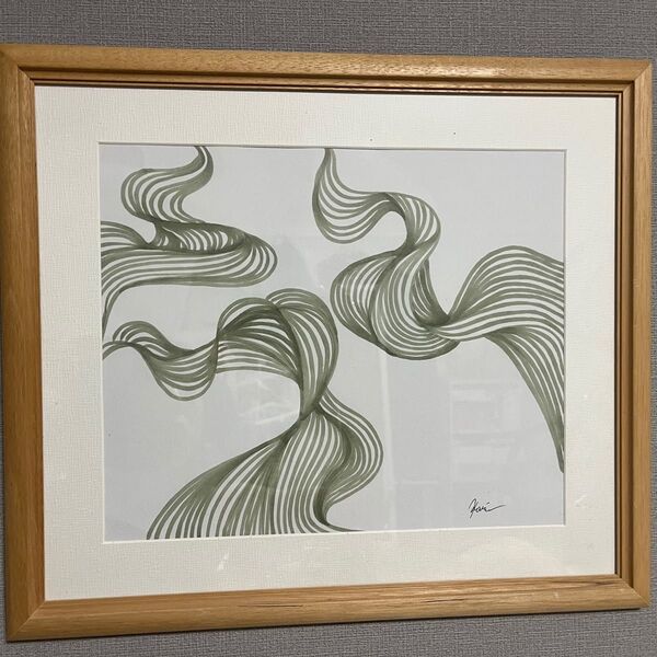 手描き 抽象画 アート インテリア 絵画 額縁付き
