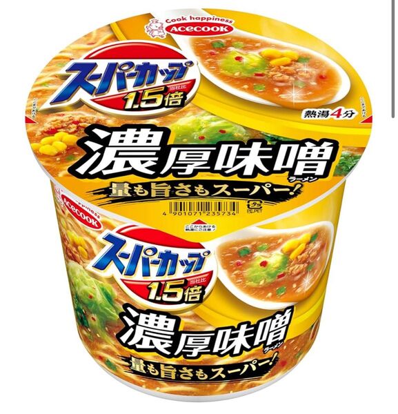 エースコック スーパーカップ1.5倍 みそラーメン 129g×12個