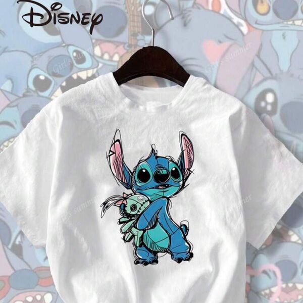新品未使用 スティッチ 半袖Tシャツ ホワイト リロ&スティッチ ディズニー S