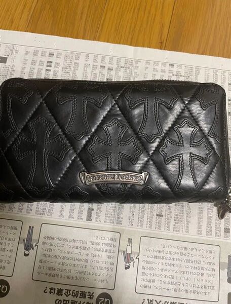 美品 CHROME HEARTS クロムハーツ キルティング ウォレット 財布