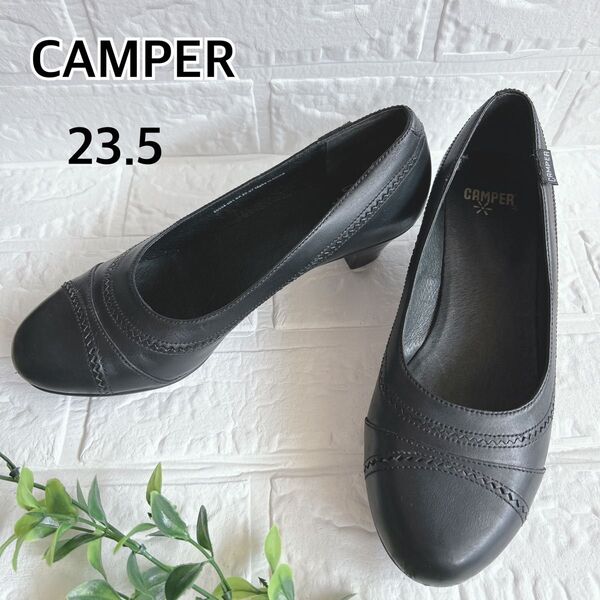 CAMPER ★カンペール 23.5 黒 オールレザー パンプス 37 ブラック