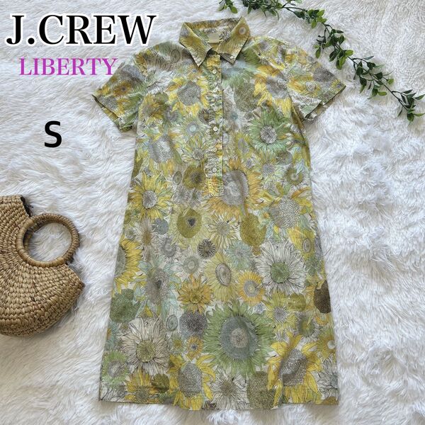 J.Crew×リバティ★ボタンダウン シャツワンピース ブラウス 花柄 総柄
