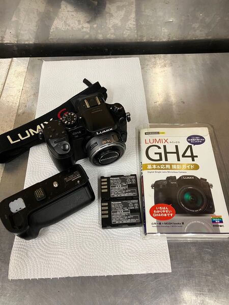 Panasonic LUMIX GH4 ミラーレス一眼レフカメラパワーズームレンズ、バッテリーグリップ付き