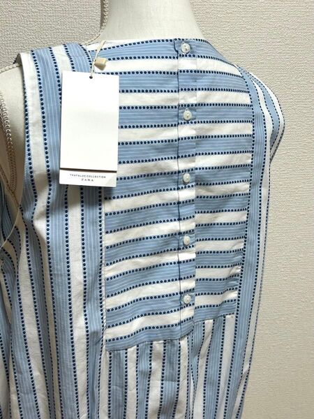未使用 ザラ ワンピース 後ろが可愛い チュニック ノースリーブ ストライプ L 身幅ゆったり 大きいサイズ ZARA