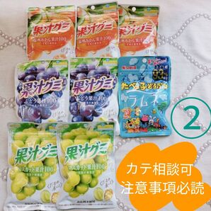 ②果汁グミ3種とたべっ子どうぶつラムネセット