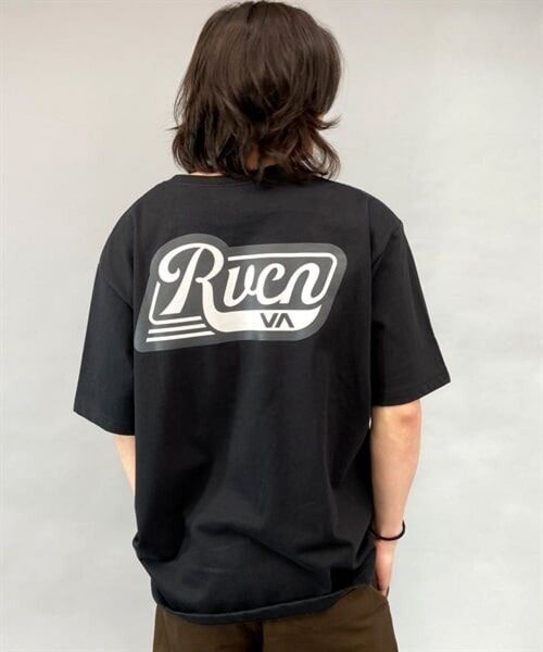 新品未使用タグ付き RVCA/ルーカ メンズ 半袖Tシャツ バックプリント ビッグロゴ ボックスシルエット ブラック 黒M