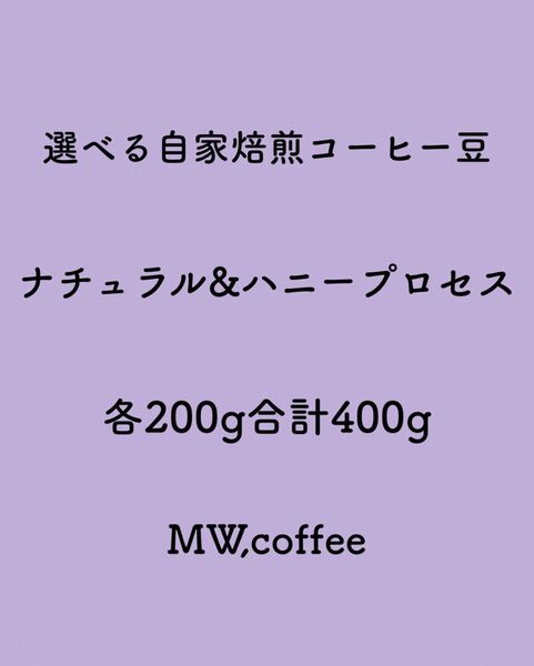 ナチュラル&ハニー 選べる自家焙煎コーヒー豆 200g×2種 合計400g