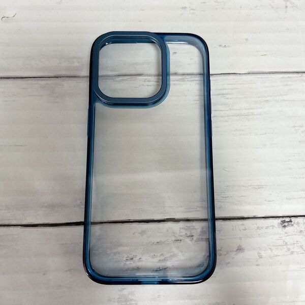 TORRAS iPhone 15 Pro 用 ケース ブルー 耐衝撃 半透明 黄変防止 MIL規格 指紋防止 ストラップホール付き